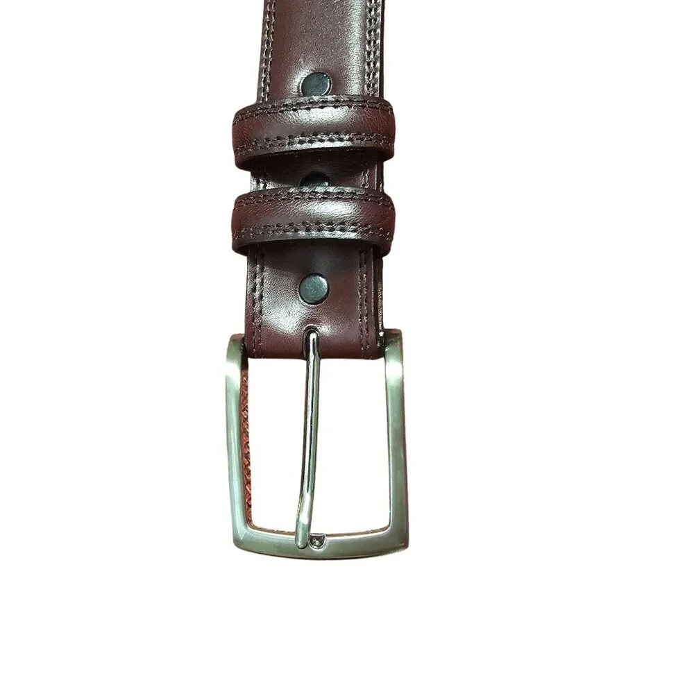 Torino Aniline Kipskin Dress Belt Brown 42 Office Preppy Luxury Removable Buckle